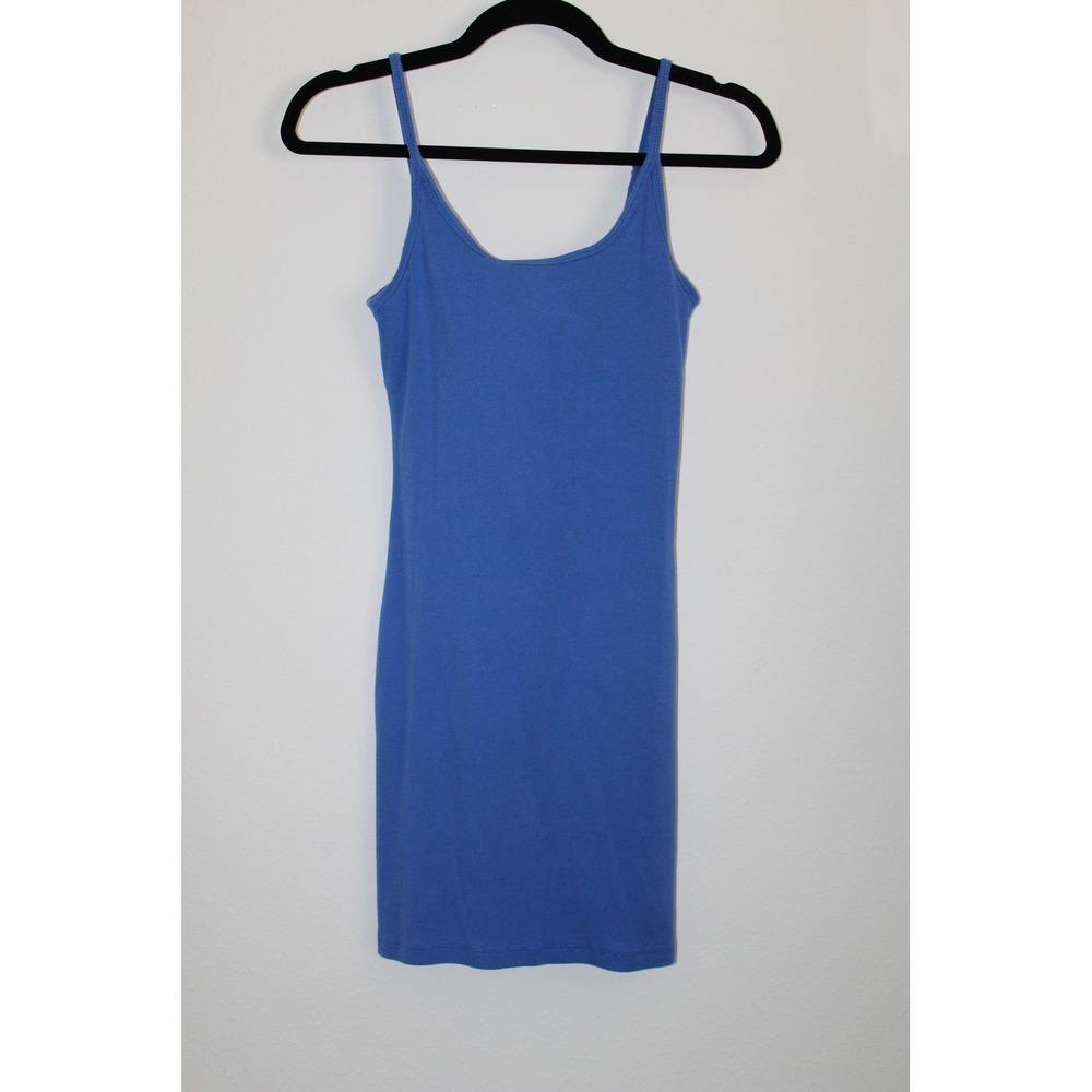 Old Navy Women's Blue Ribbed Knit Spaghetti Strap Mini Cami Dress Small
